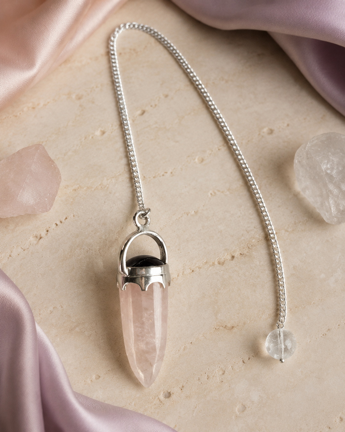 Rose Quartz & Onyx Pendulum