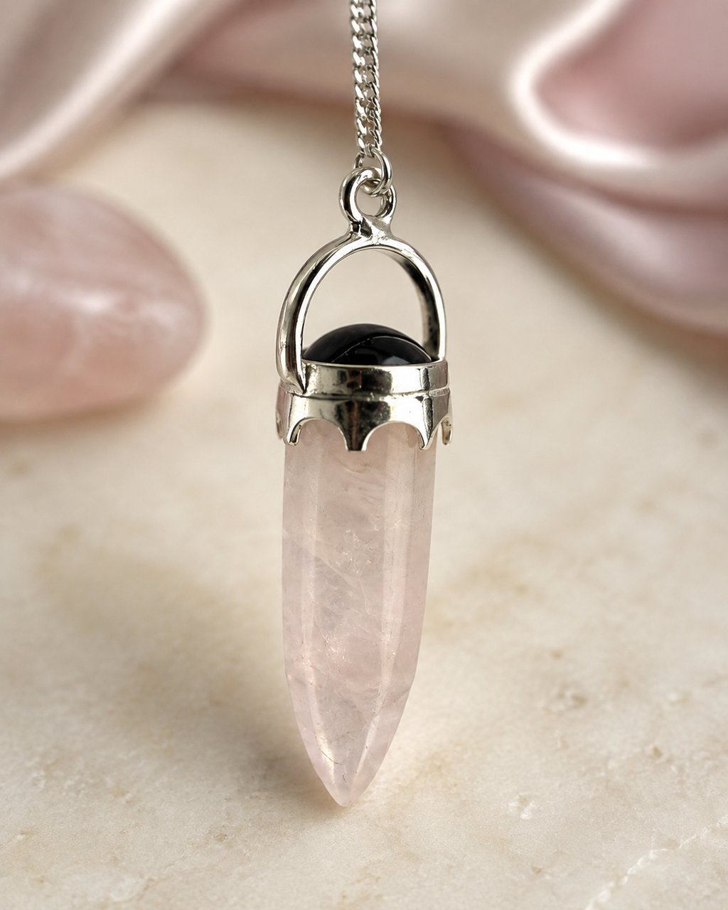Rose Quartz & Onyx Pendulum