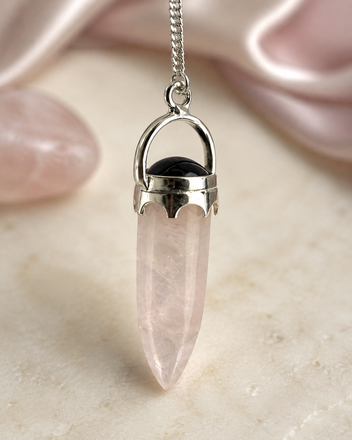 Rose Quartz & Onyx Pendulum
